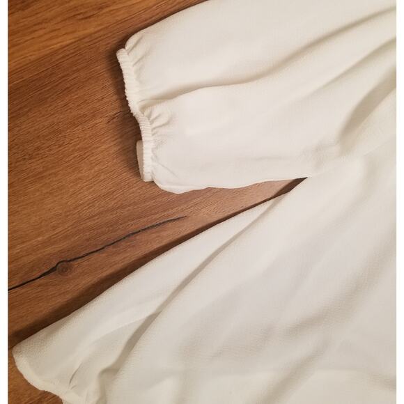 AGB Women's Cross Over Pull On Blouse Elastic Hem Front & 3/4 Sleeves Size XL - Picture 5 of 9